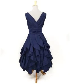 ChicStar Women's Apparel Florence Flounce Dress In Navy 10 ChicStar Women's Apparel Florence Flounce Dress In Navy