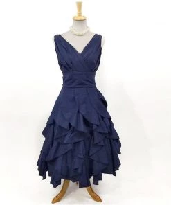 ChicStar Women's Apparel Florence Flounce Dress In Navy