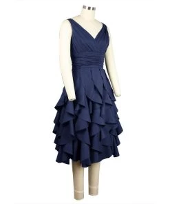 ChicStar Women's Apparel Florence Flounce Dress In Navy 12 ChicStar Women's Apparel Florence Flounce Dress In Navy