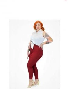 Hemet High Waist Pants In Burgundy Women's Apparel