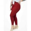 Hemet High Waist Pants In Burgundy Women's Apparel 2 Hemet High Waist Pants In Burgundy Women's Apparel