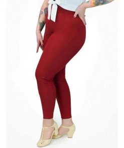 Hemet High Waist Pants In Burgundy Women's Apparel