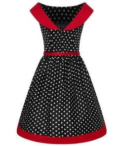 Dolly & Dotty Cindy Dress In Black Polka Dot Women's Apparel