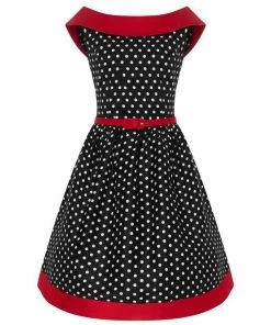 Dolly & Dotty Cindy Dress In Black Polka Dot Women's Apparel