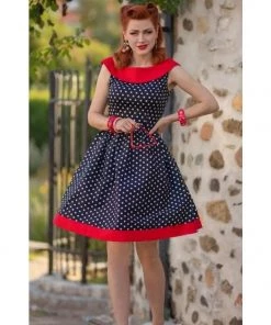Dolly & Dotty Cindy Dress In Black Polka Dot Women's Apparel