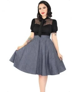 Hemet Circle Skirt In Denim Women's Apparel