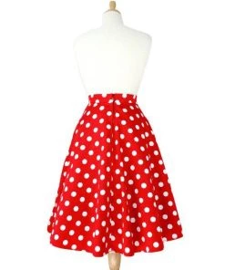 Women's Apparel Hemet Red & White Polka Dot Skirt