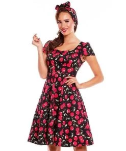 Dolly & Dotty Claudia Swing Dress In Cherries Print Women's Apparel 10 Dolly & Dotty Claudia Swing Dress In Cherries Print Women's Apparel