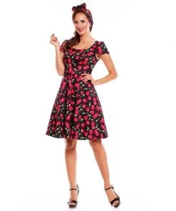 Dolly & Dotty Claudia Swing Dress In Cherries Print Women's Apparel