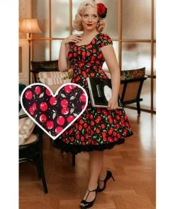 Dolly & Dotty Claudia Swing Dress In Cherries Print Women's Apparel