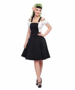 Collectif Kayden Overalls Swing Dress In Black Women's Apparel