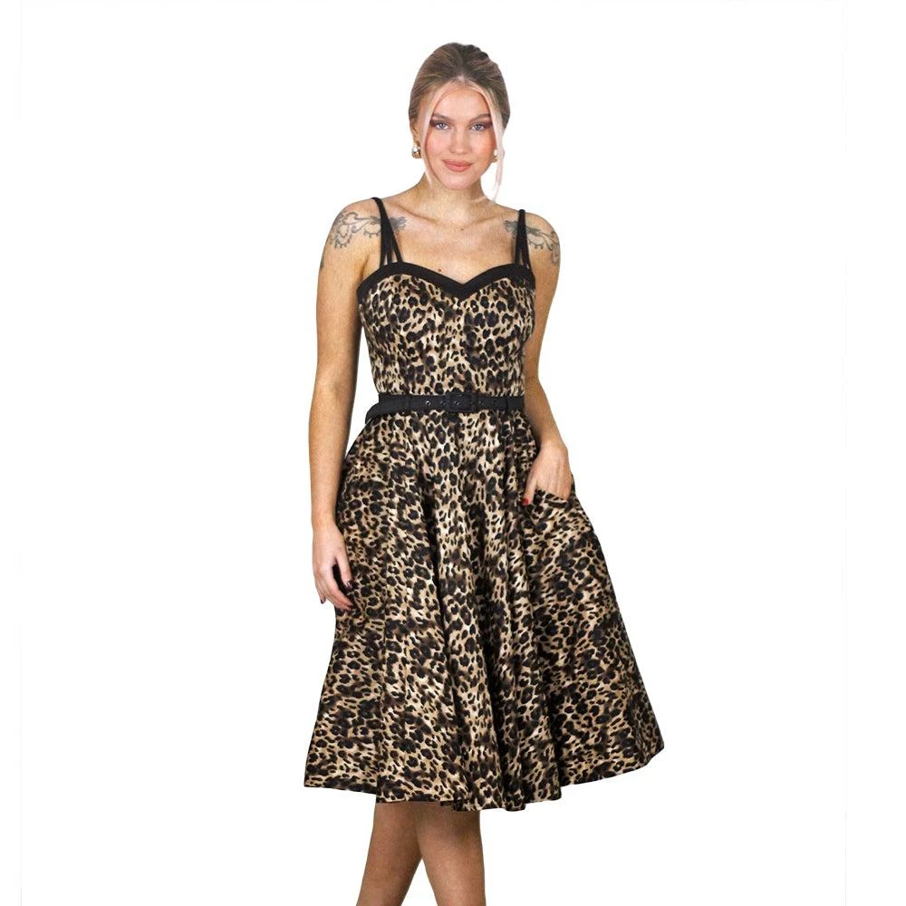 Collectif Nova Leopard Swing Dress Women's Apparel 3 Collectif Nova Leopard Swing Dress Women's Apparel