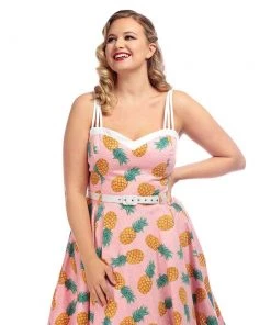 Collectif Nova Pineapple Swing Dress Women's Apparel
