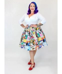 Hemet Circle Skirt In Comic Sewing Woes Print