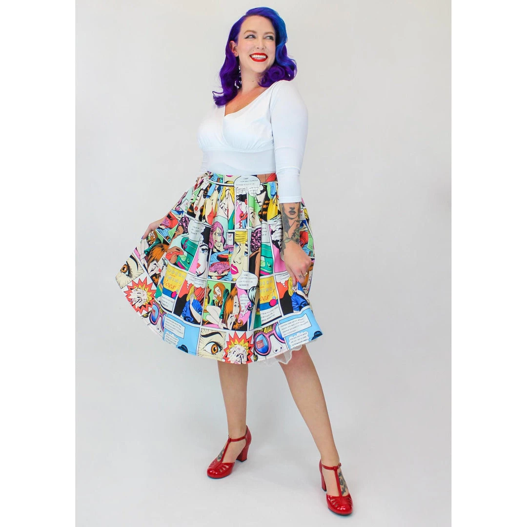 Hemet Circle Skirt In Comic Sewing Woes Print 6 Hemet Circle Skirt In Comic Sewing Woes Print