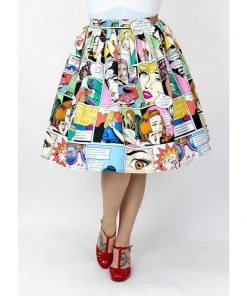 Hemet Circle Skirt In Comic Sewing Woes Print