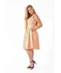 Eva Rose Corgilicious Swing Dress In Peach Women's Apparel