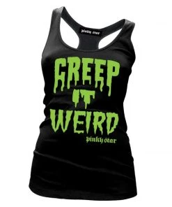 Glitz Glam And Rebellion Women's Apparel Pinky Star Creep It Weird Tank