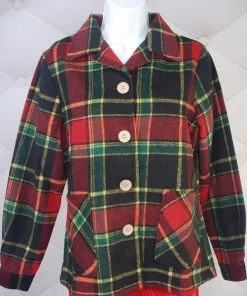 Star Struck Clothing 40s Jacket In Green And Red Plaid