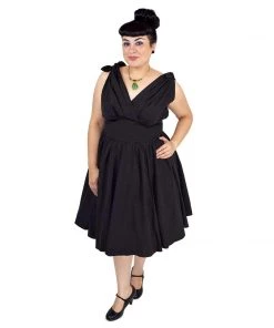 ChicStar Marilyn Crisscross Dress In Black Women's Apparel