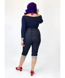 Women's Apparel Hemet High Waist Capris In Denim 7 Women's Apparel Hemet High Waist Capris In Denim