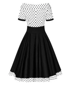 Dolly & Dotty Darlene Dress In White With Black Polka Dots 7 Dolly & Dotty Darlene Dress In White With Black Polka Dots