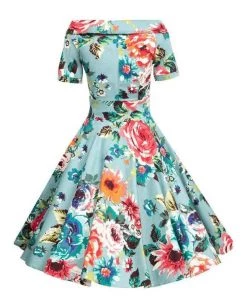Women's Apparel Dolly & Dotty Darlene Dress In Blue Floral Print