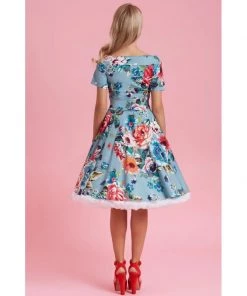 Women's Apparel Dolly & Dotty Darlene Dress In Blue Floral Print