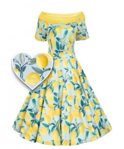 Women's Apparel Dolly & Dotty Darlene Dress In Lemon Print