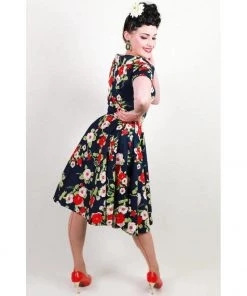 Dolly & Dotty Darlene Dress In Navy Floral Print