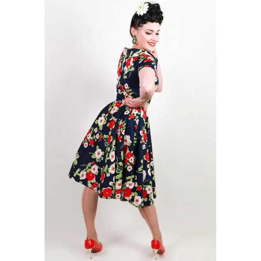 Dolly & Dotty Darlene Dress In Navy Floral Print 4 Dolly & Dotty Darlene Dress In Navy Floral Print