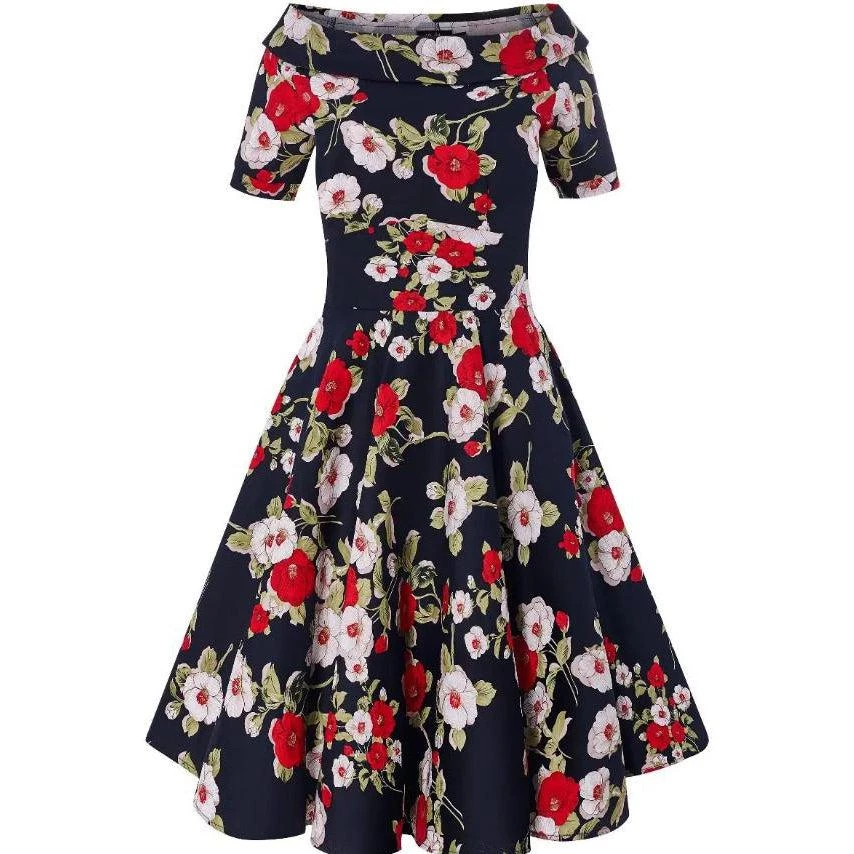 Dolly & Dotty Darlene Dress In Navy Floral Print 6 Dolly & Dotty Darlene Dress In Navy Floral Print