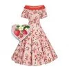 Dolly & Dotty Darlene Dress In Pink Strawberry Print Women's Apparel