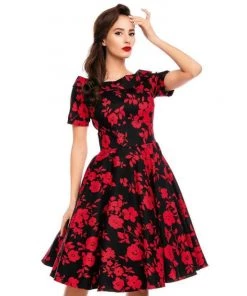 Women's Apparel Dolly & Dotty Darlene Dress In Red Floral Print