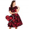 Women's Apparel Dolly & Dotty Darlene Dress In Red Floral Print 2 Women's Apparel Dolly & Dotty Darlene Dress In Red Floral Print