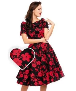 Women's Apparel Dolly & Dotty Darlene Dress In Red Floral Print