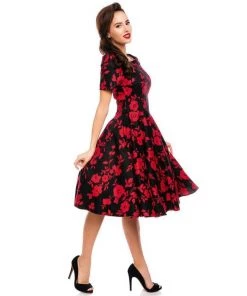 Women's Apparel Dolly & Dotty Darlene Dress In Red Floral Print