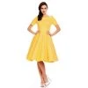 Dolly & Dotty Darlene Dress In Yellow With White Polka Dots Women's Apparel