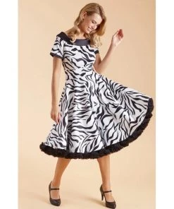 Women's Apparel Dolly & Dotty Darlene Dress In Zebra Print