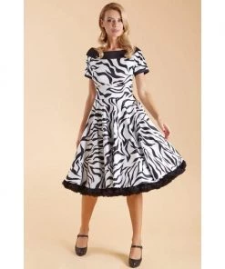 Women's Apparel Dolly & Dotty Darlene Dress In Zebra Print