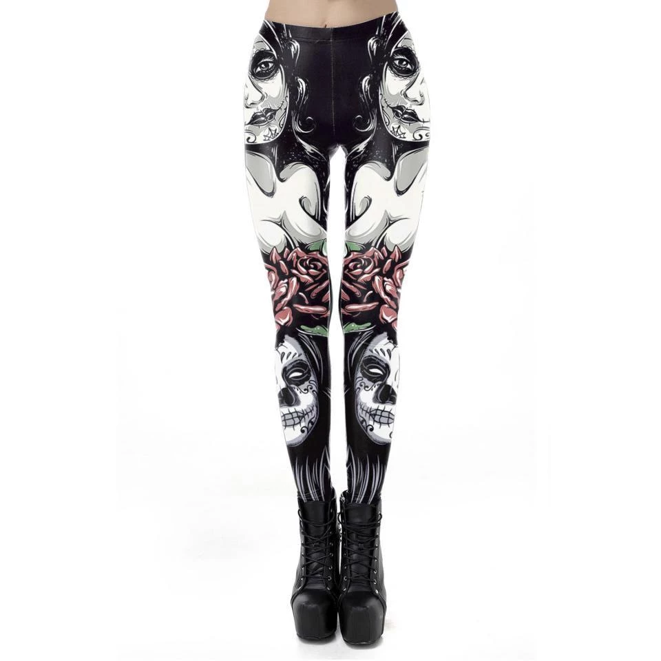Glitz Glam And Rebellion Day Of The Dead Leggings 6 Glitz Glam And Rebellion Day Of The Dead Leggings