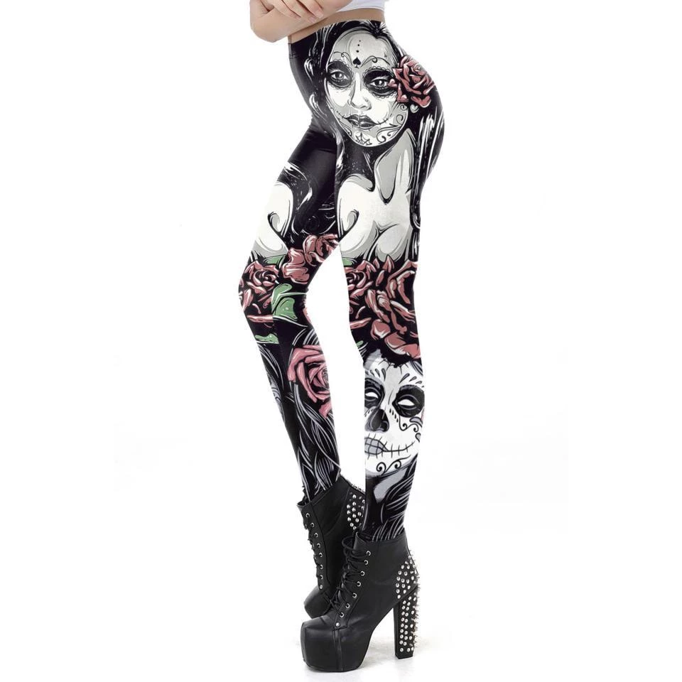 Glitz Glam And Rebellion Day Of The Dead Leggings 7 Glitz Glam And Rebellion Day Of The Dead Leggings