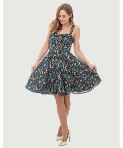 Eva Rose Sweetheart Dress In Deer And Bunny Print