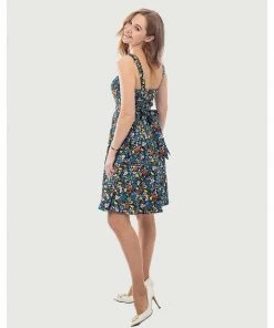 Eva Rose Sweetheart Dress In Deer And Bunny Print