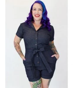 Women's Apparel Hemet Romper In Denim