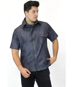 Hemet Men's Western Shirt In Denim Women's Apparel