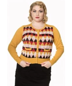 Banned Diamonds Galore Cardigan In Mustard