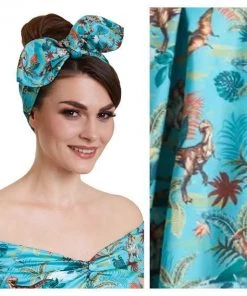 Dolly & Dotty Pinup And Rockabilly Headscarf In Dinosaur Print