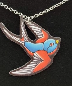 DollyCool Blue Swallows Necklace