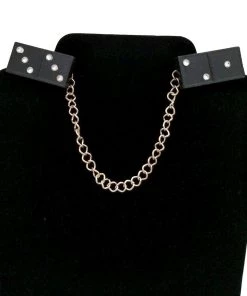 Aye Que Chula White Rhinestone Domino Sweater Clip "Aye, Que Chula" Original Jewelry & Art